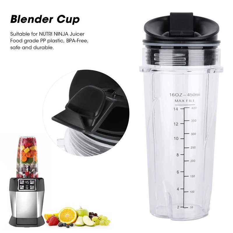 Blender Replacement Parts, 470ml Blender Replacement Cup with Lid, Extractor
