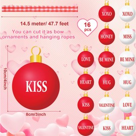 Valentine's Day Wood Ornaments Valentines Ball Ornaments Tree Hanging Decorations Love Heart Gnome Cutouts Valentines Day Welcome Hello Spring Galentine's Day Home Party Decor Supplies Hanging Craft