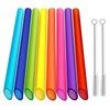 ALINK Pack of 8 Reusable Boba Plastic Straws, Pointed Design,