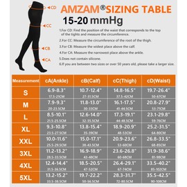 AMZAM® Compression Pantyhose for Women & Men, Closed Toe 15-20 mmHg Graduated Compression Stockings Waist High Support Leggings, Support Hose for Varicose Veins, Edema, Post Surgery, Brown S