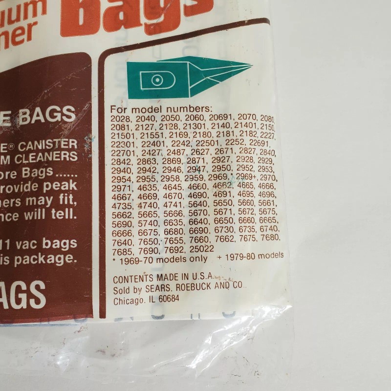 Sears NEW Old Stock Sears Kenmore Canister Vacuum Cleaner Bags