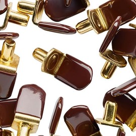 WidgetCo 1/4" Brass L Shelf Pins w/ Vinyl, Glass Shelf Supports (Qty 25)