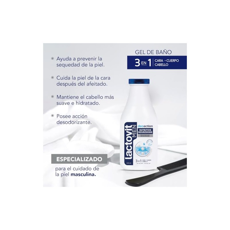 Lactovit Deo Action Gel de Baño 3 en 1 Cuerpo