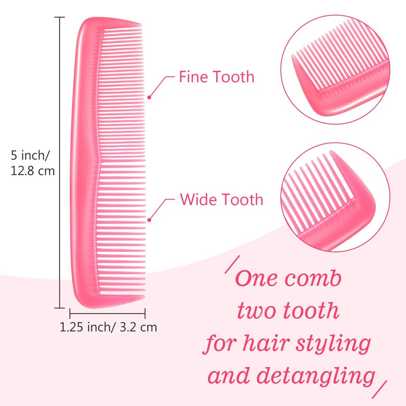 Leinuosen 12 Pieces Hair Combs Set Pocket Plastic Fine Tooth