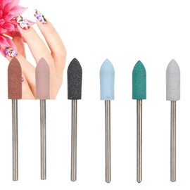 6PCS Nail Drill Bits, Cuticle Cleaner Dust Drill Brush Rotary Polishing Buffing File Burrs Nail Polishing Nail Art Grinding Head Dead Skin Removal Tool for Nail Salon Manicure Pedicure(02)