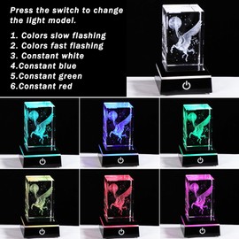 YWHL Unicorn Gifts for Adult Women, 3D Crystal Unicorn Figurines Gifts with Light Base for Girls, Gifts for Birthday Christmas, Figurine Collection for Home Decor