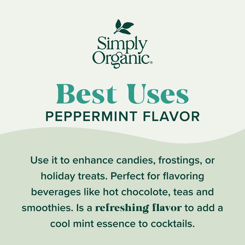Simply Organic Peppermint Flavor, Certified Organic, 2 Fl Oz