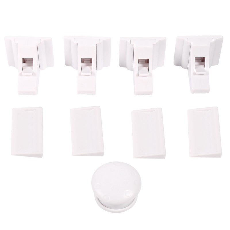 4Pcs White Magnetic Baby Child Kid Pet Proofing Cupboard Cabinet