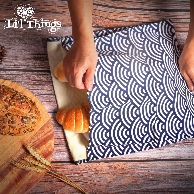 Li'l Things Eco-friendly Reusable Beeswax Bread bags | Set of