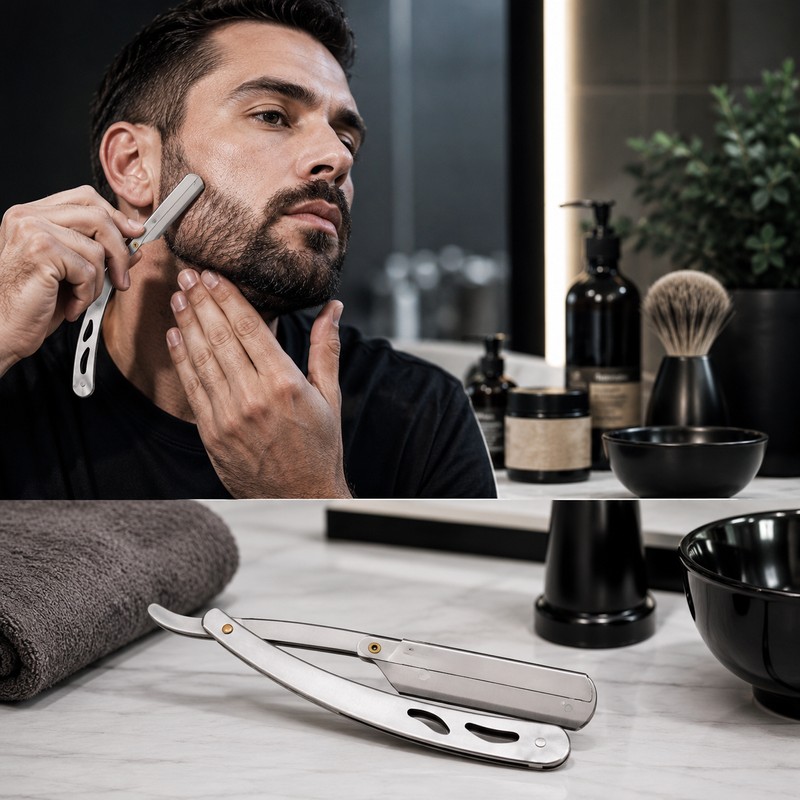 Folding Straight Razor for Men’s Grooming – Barber Edge Shaving