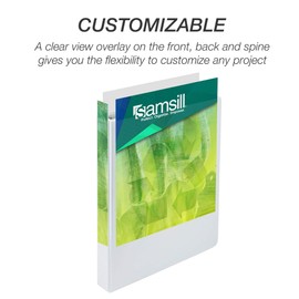 Samsill Earth’s Choice Biobased Durable 3 Ring View Binder, 1 Inch Round Ring, Up to 25% Plant Based Plastic, USDA Certified Biobased, White