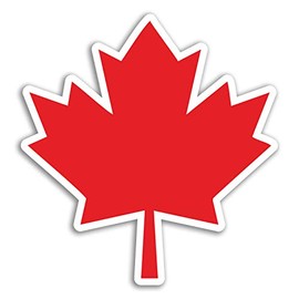 2 x 10cm Maple Leaf Vinyl Stickers - Canada Travel Sticker Luggage Laptop #17657 (10cm Tall)