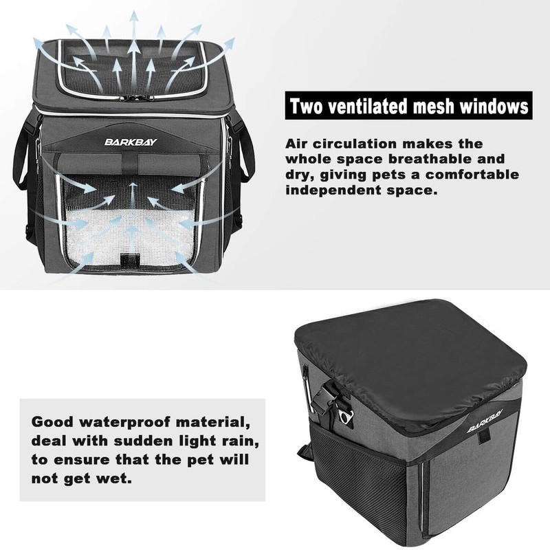 BARKBAY Dog Bike Basket Carrier, Expandable Foldable Soft-Sided Dog Carrier,