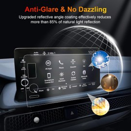 BSTW 2024 Honda Ridgeline Screen Protector for 2024 2025 Ridgeline Sport/TrailSport/RTL/Black Edition 9-in Pickup Truck Accessories Anti-Fingerprint & Glare Tempered Glass Film