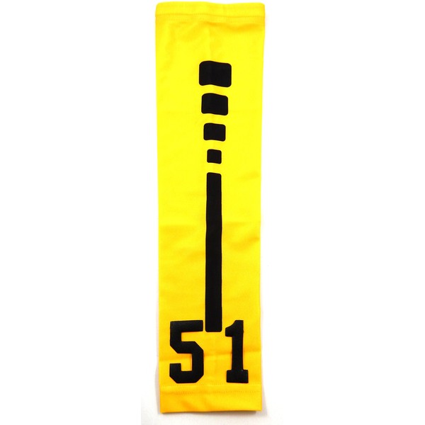 SportsFarm New! Custom Number - Moisture Wicking Compression Arm Sleeve (Yellow/Black, Adult Large)