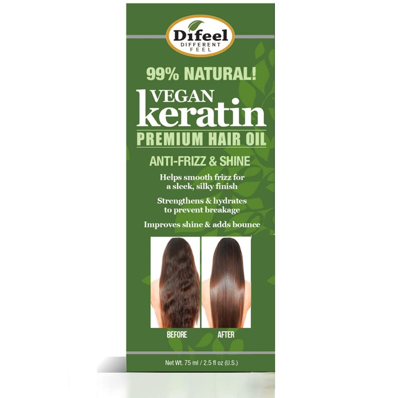 Difeel Vegan Keratin Premium Hair Oil - Anti Frizz &