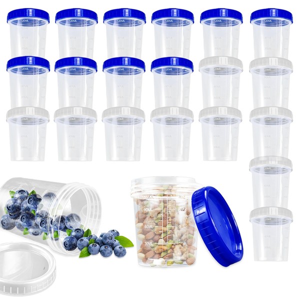 Roucerlin 22 Pack 4 Oz Plastic Salad Dressing Container, Reusable