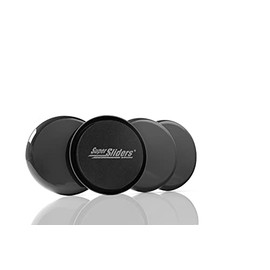 Super Sliders 3 1/2" Round Reusable Furniture Sliders for Carpet - Effortless Moving and Surface Protection, Black (4 Pack)