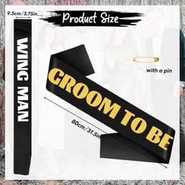 12 Pack Funny Bachelor Party Sashes, Groom to Be/Team Groom/Groomsmen/Best Man Sash for Men Bachelor Bachelorette Party Accessories Favors Supplies Decorations