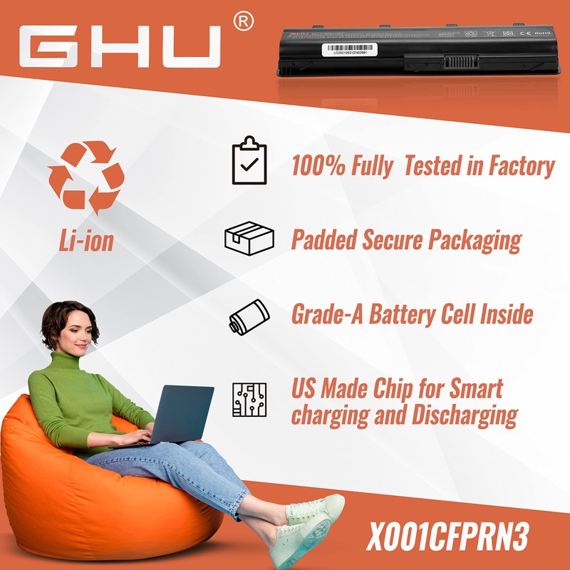 GHU New Battery MU06 MU09 593553-001 593554-001 58 Wh Compatible