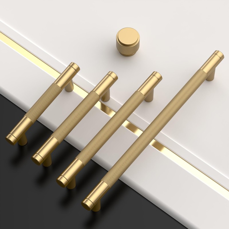 Amerdeco 10 Pack Champagne Bronze Cabinet Pulls 3.75 Inch(96mm) Hole