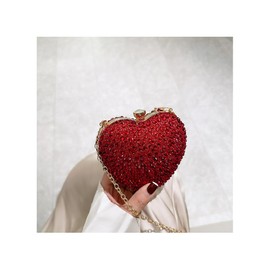 changes girl Cute Heart Shaped Acrylic Clutch Purses for Women, Mini Purse Sparkling Rhinestone Handbag Clutch for Women Crossbody Evening Bag for Party Dinner