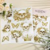 WANDIC 3 Sheets Rub on Transfers Stickers, Skeleton Flowers Pattern