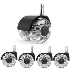 Replacement Office Chair Wheels (1000 kg) - 11 x 22 mm Wheels for Office Chairs, Smooth and Quiet Hard Floor Castors, Desk Chair Wheels for Gaming Chairs, Suitable for Any Floor, No Scratches (Set of