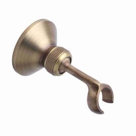 Vintage Shower Head Holder, Adjustable Brass Hand Shower Arm Bracket Wall Mount with Brass Plug in European Style
