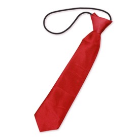Tabanzhe Pre-Tied Necktie-Boys Elasticated Neck Tie Child Kids Adjustable Soft Polyester Tie with Loop for Boys Girls Wedding Graduation School Uniforms Fashion Shows(Red)
