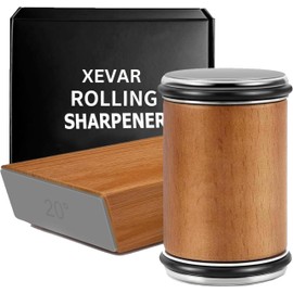 Xevar Rolling Knife Sharpener – Stainless Steel with Dual Diamond Discs (400/1000 Grit) | N52 Magnetic Precision (15° & 20°) | Professional-Grade Sharpening for Ultra-Sharp Home & Kitchen Knives