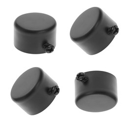 Changyeah Roman Curtain Rods,4 Pcs Window Curtain Rod End Cap Metal Sealing Finial Caps Drapery Pole End Plug,Window Curtain Rod End Caps,Magnetic Curtain Rod(Black)