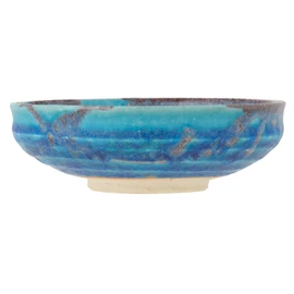 Marui Pottery MR-3-4237 Shigaraki Ware Hephimon Bowl, Small Bowl, Diameter 5.5 inches (14 cm), Dewgrass Blue