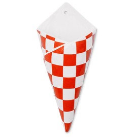 ban.do Vintage Inspired Checkered Bag Decorative Ceramic Wall Vase, Unique Home/Kitchen/Office Accent, Checkered Bag