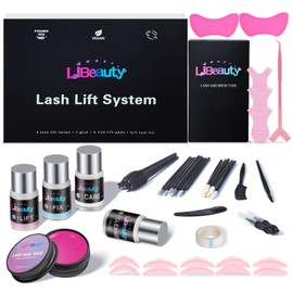 Libeauty Lash Lift Kit with Lash Glue Balm, 2-in-1 Eyelash Perm Kit, 4-6 Weeks Eyelash Lift & Eyebrow Lamination, Complete Tools for Beginners & Professionals