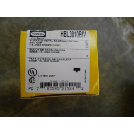 HUBBELL HBL3010BIV SURFACE METAL FITTING END CAP