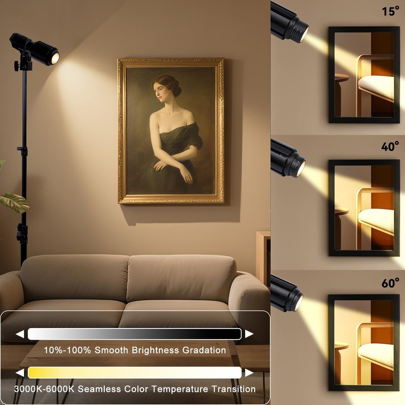 XINCLING 10W Spot Lights Indoor, 22-63.5” Adjustable Tripod & E26