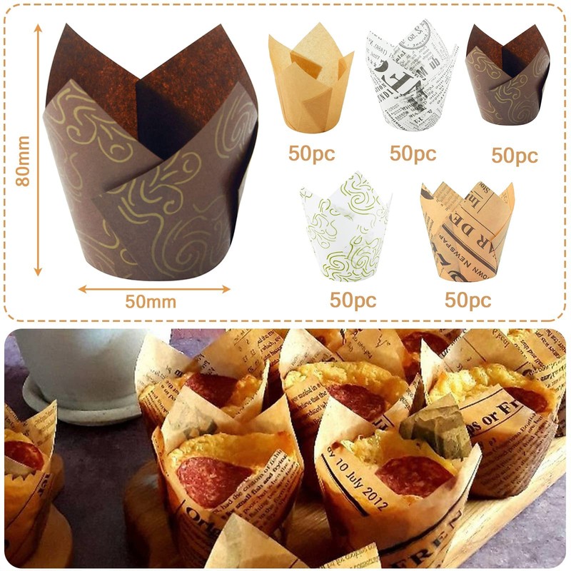 MULEVIP Cupcake Baking Cups Pack of 250 Muffin Cases Paper,
