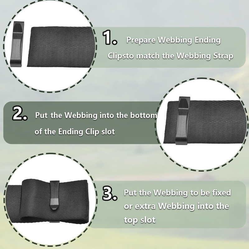 CooBigo 20 Pack Plastic Webbing Ending Clip, 1" Tactical Backpack