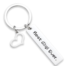 Kivosliviz Gigi Gifts - Llavero Gigi para mujer, diseño de joyería Gigi, llavero Gigi, Acero inoxidable, stainless steel