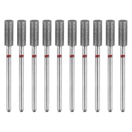 sourcing map 10pcs 200-230 Grits Diamond Grinding Bit 4.2mm Cylindrical Ball Head 2.35mm Shank 12mm Length Stone Sanding Drill Bits Rotary Tool for Ceramic Glass Nails Grinding Polishing