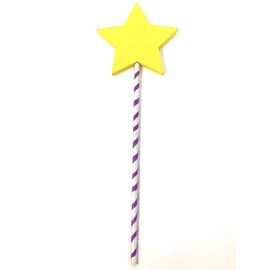 Room on the Broom Inspired Yellow Star Wand Striped Handle World Book Day