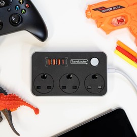 Uk To Egypt European Travel Adapter Plug 3 Sockets to Portugal Greece Italy Turkey Mains Switched Earthed Extension Usb Usbc Ports