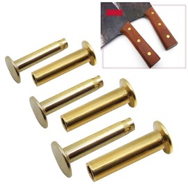 TorSor 9 Sets Kitchen Knife Handle Rivet Screw Brass 5/16" x 1/2" Fixing Pin Nuts for Cutlers Cutlery Chef Knives Cutter Wooden Grip Fastener Fixer Nail Replacement Repair DIY Tools Accessories