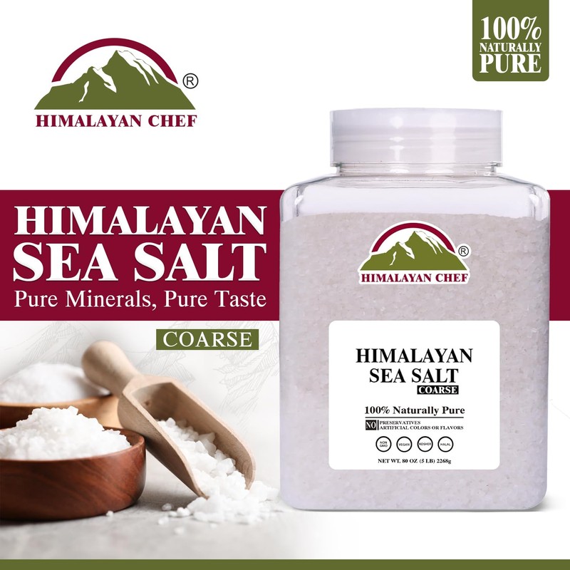 Himalayan Chef Coarse Grain Salt – 5 lb Jar for