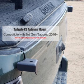 DarSeity CB Antenna /Whip Flag /Light Pod Mount Brackets for Tacoma 3rd Gen 2016-2023, Tailgate Mounting (Driver Side)