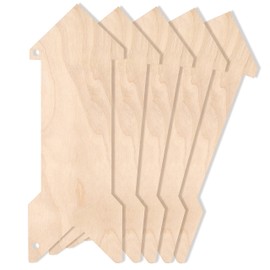 Creative Deco 5 x Wooden Hands Sign Arrow Pendant, 30 x 11 cm, Blank Wooden Sign for Hanging, Wooden Board Cutouts for Painting, Decorating, Gift & Decoupage, Wooden Door Sign Sign