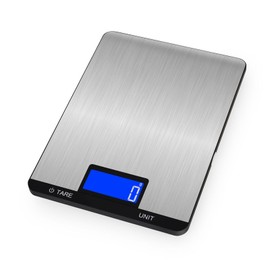 Digital Food Scale 15kg/33lb Rechargeable Digital Kitchen Scale with LCD Display Touch Buttons 7 Units Option 3g/0.1oz Precise Graduation Stainless Steel Digital Scale for Baking Cooking