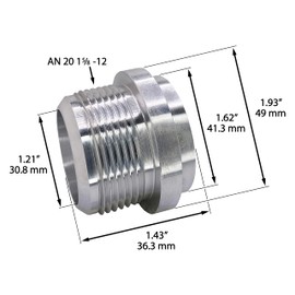 AN20 Weld On Bung Aluminum Male Flare Weldable Fuel Tank Fitting AN20 JIC-20 AN (1-5/8-12) Thread Hose Adapter Connector (2, Aluminum, AN20)