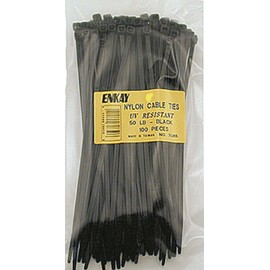 Enkay 7045  4-Inch Black Nylon Ties, 100-Piece